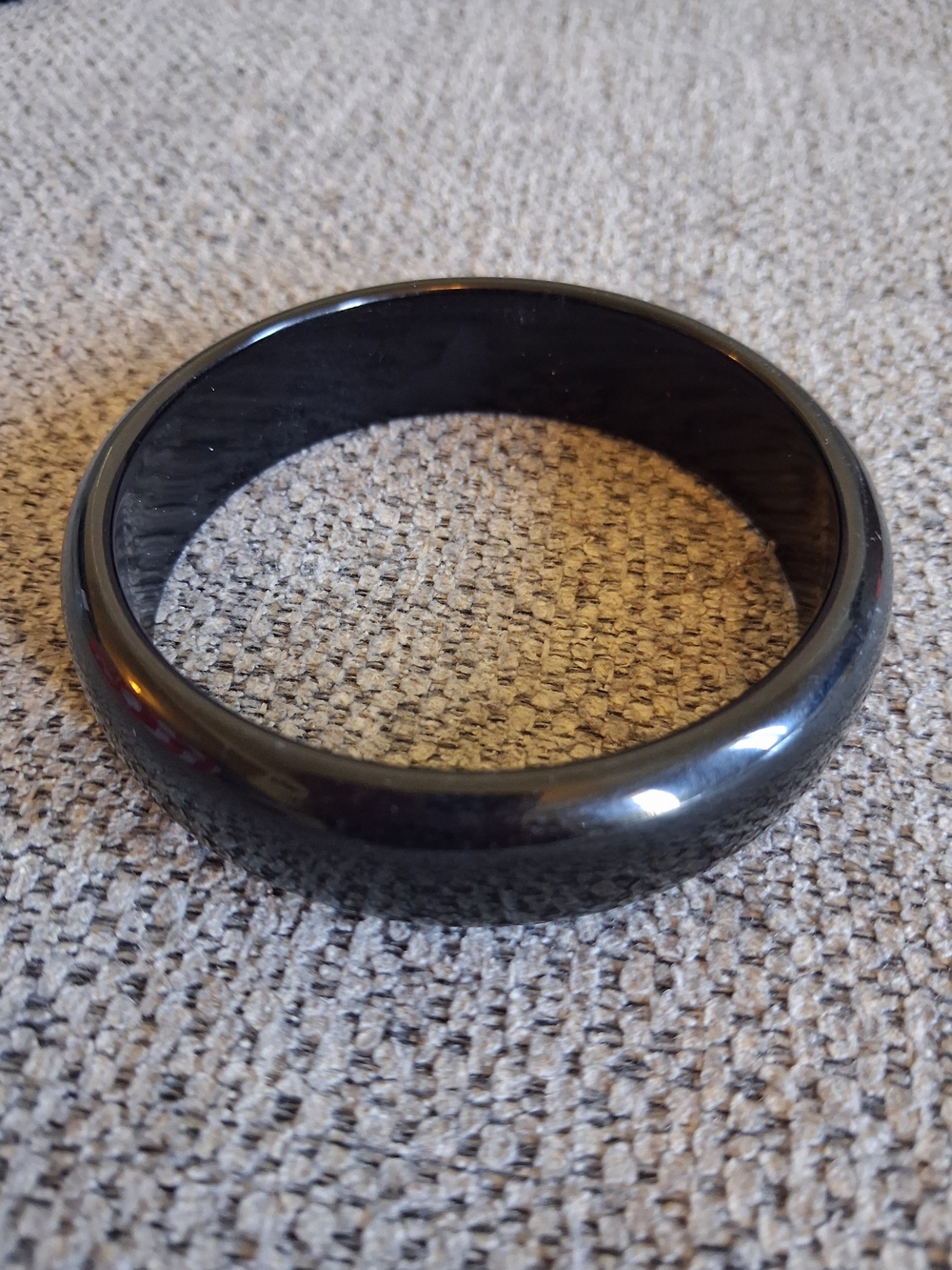 Sleek Black Resin Bangle Bracelet